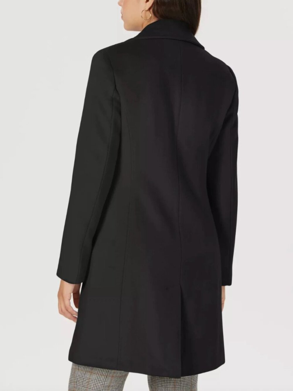 Calvin Klein Black Single-Breasted Wool Trench Coat - Picture 3 of 16